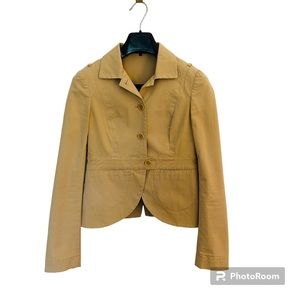 Theory Cotton Beige Blazer Jacket Size 2